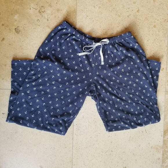Nautica knit sleep pants. Navy w/ White anchors - Picture 1 of 3